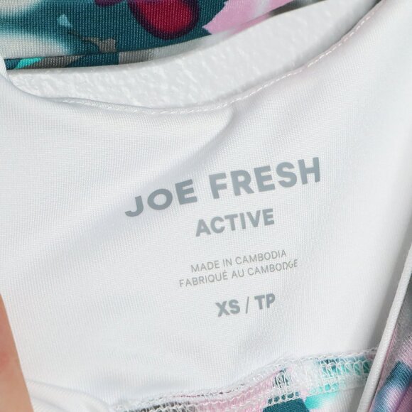 Joe Fresh Activewear Tank Top Built-in Sports Bra Black Stretch Athletic Yoga - Picture 4 of 9